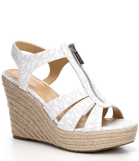 michael kors wedge sandals white|Michael Kors berkley wedges.